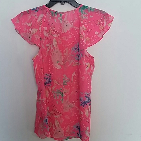 I Heart Ronson Floral Flutter Blouse - Picture 5 of 6